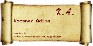 Kocsner Adina névjegykártya